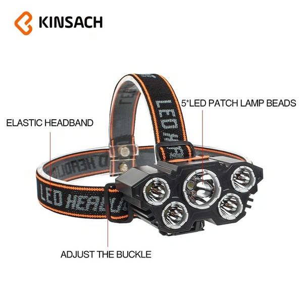 USB Rechargeable Headlamp - 3 Light Modes, 180° Adjustable, Waterproof LED Headlight