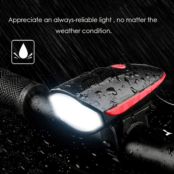 Waterproof Bicycle Light with Horn – LED Front Bike Light with 140dB Speaker and 3 Modes