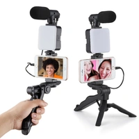 AY49 RGB Smartphone Vlogging Kit Tripod with LED Light & Wireless Mic for YouTube, TikTok & Live Streaming