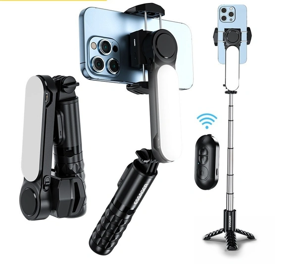 Essager Single-Axis Gimbal Stabilizer with Tripod & Bluetooth Selfie Stick for Smooth Video Recording | Q09