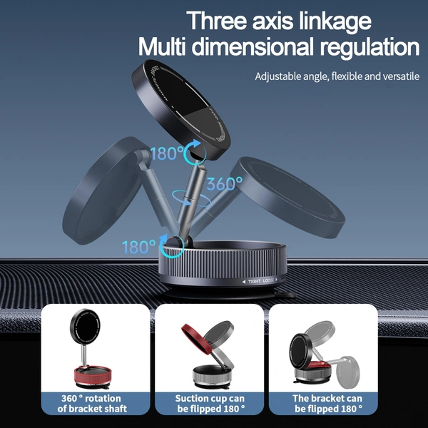 Magnetic 360° Rotating Car Phone Holder – Strong Grip, Universal Compatibility, Dashboard Mount
