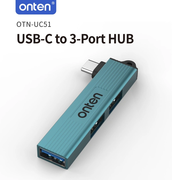 High-Speed Type-C 3-Port USB Hub – Ultra Compact & Fast Data Transfer | Plug & Play