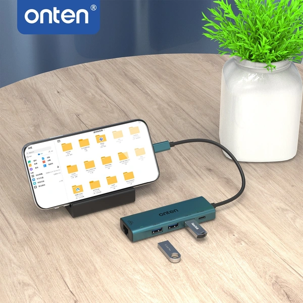 Onten 5-in-1 USB-C Hub Docking Station – 4K HDMI, 100W PD, USB 3.0