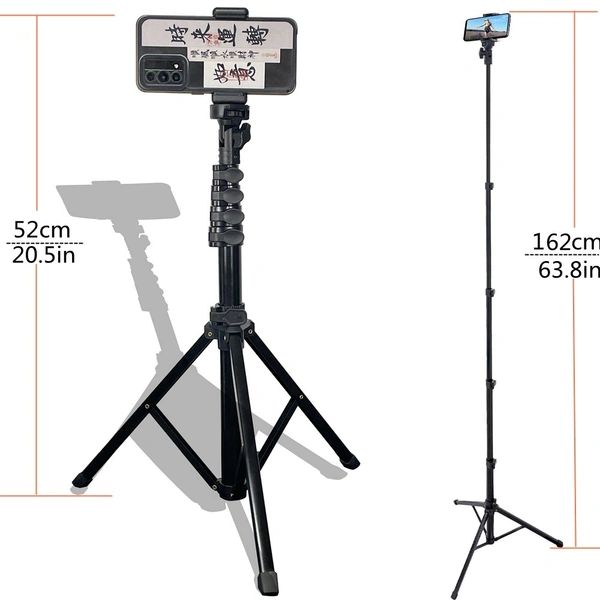 Selfie Stick Tripod MT-39 | Portable Tripod with 180° Head Rotation | Flip Lock Adjustable | Base Locking Knob | Non-Slip Rubber Pad