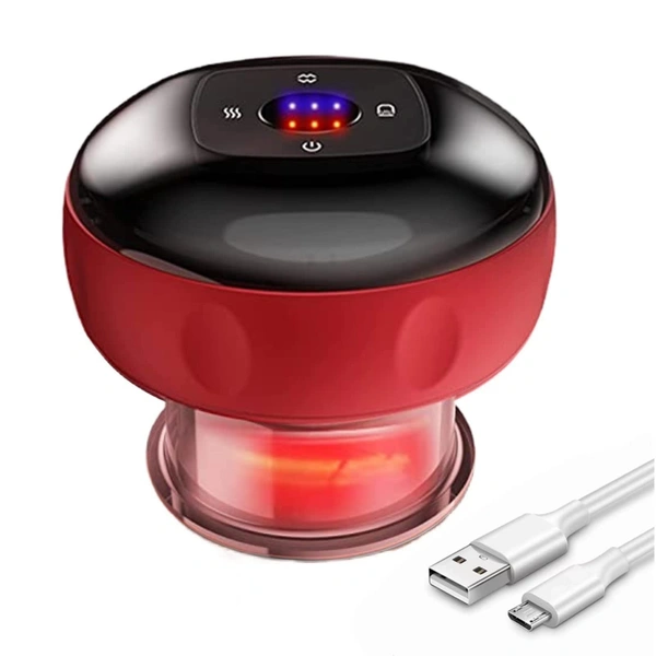 Smart Cupping Therapy Massager | Red Light Heating | Electric Scraping & Suction Device | Pain Relief & Muscle Relaxation | Rechargeable