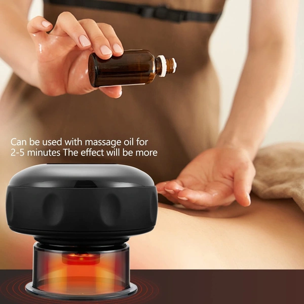 Smart Cupping Therapy Massager | Red Light Heating | Electric Scraping & Suction Device | Pain Relief & Muscle Relaxation | Rechargeable