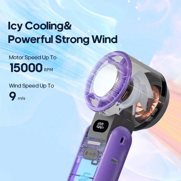 F53K Foldable High-Speed Rechargeable Fan | Portable Telescopic Table Fan with USB Charging for Home, Office & Travel