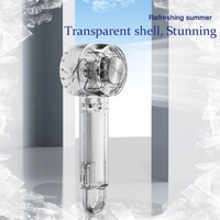 Ice Feeling Transparent Rechargeable Handheld Fan | Portable Cooling with Ice Compression Function for Travel & Outdoor Use