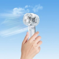 Ice Feeling Transparent Rechargeable Handheld Fan | Portable Cooling with Ice Compression Function for Travel & Outdoor Use