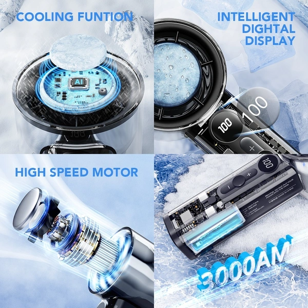 X05 2025 Cold Compress Handy Fan | Rechargeable Portable Fan with Instant Cooling Feature