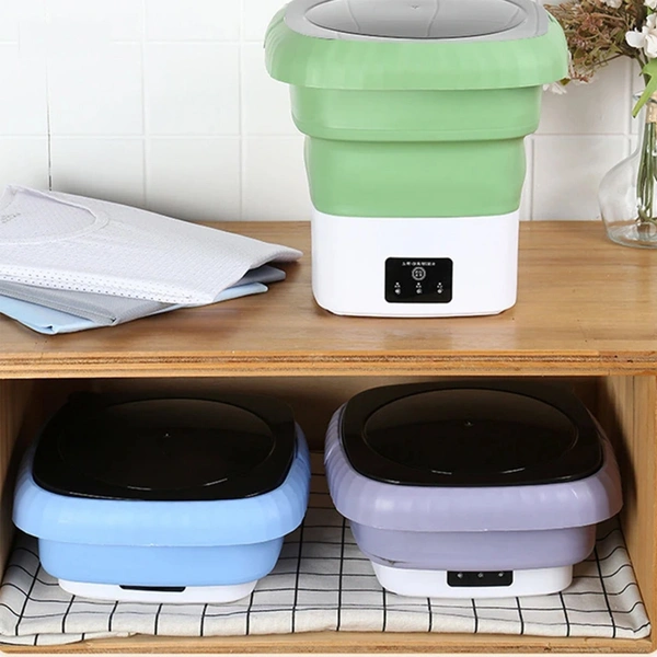Folding Washing Machine – Portable & Multifunctional with Dewatering Basket, Intelligent Timer & Low Power Consumption