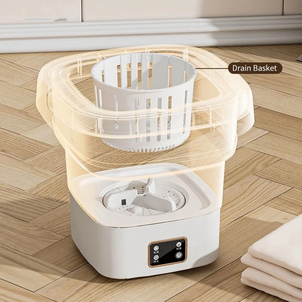 Folding Washing Machine – Portable & Multifunctional with Dewatering Basket, Intelligent Timer & Low Power Consumption