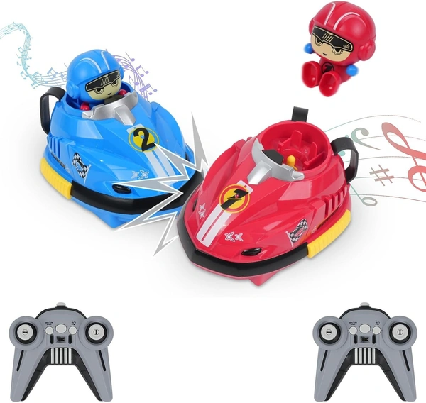  Remote Control Car with Music & LED Light RC Ejecting Bumper Cars for Kids RC Battle Car Set of 2 Players