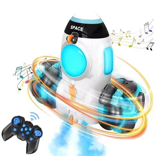 360° Rotating Space Rocket Water Spray Toy for Kids | Outdoor Summer Fun Garden Sprinkler