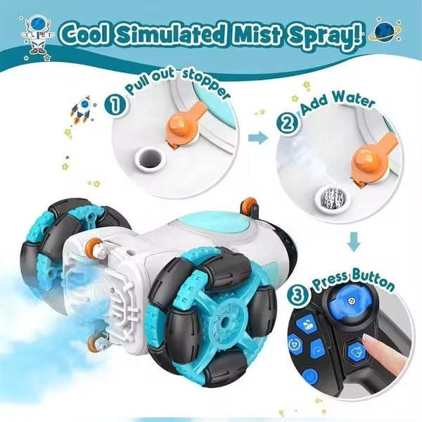 360° Rotating Space Rocket Water Spray Toy for Kids | Outdoor Summer Fun Garden Sprinkler