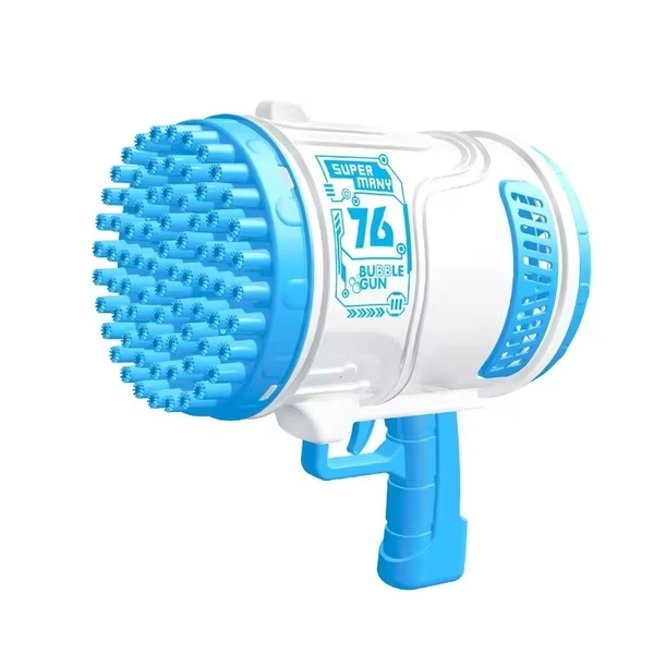 76-Hole Electric Automatic Bazooka Bubble Gun | Colorful LED Light Bubble Machine for Kids & Parties
