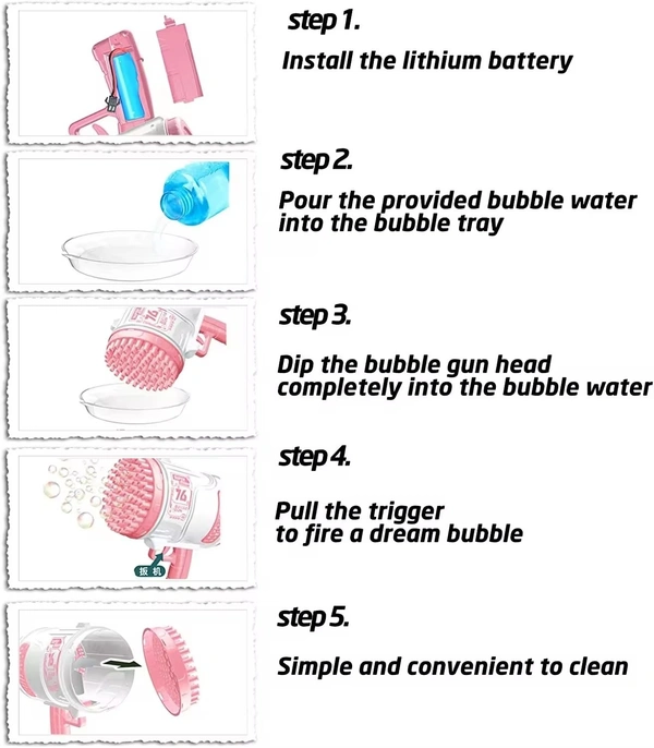 76-Hole Electric Automatic Bazooka Bubble Gun | Colorful LED Light Bubble Machine for Kids & Parties