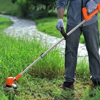 Electric Cordless Grass Trimmer with Dual Blades, Lightweight Rechargeable Weed Cutter for Garden & Lawn