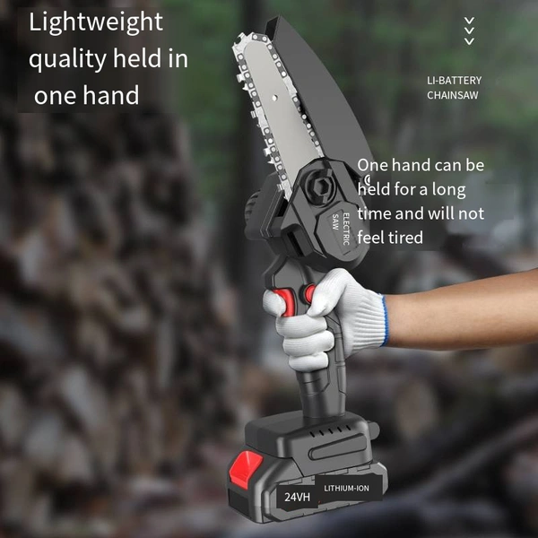 Cordless Mini Electric Chainsaw – Lightweight 6-Inch Pruning Tool with Rechargeable Battery