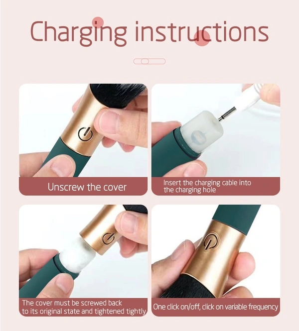 10-Frequency Electric Makeup Brush with Vibrating Facial Massager