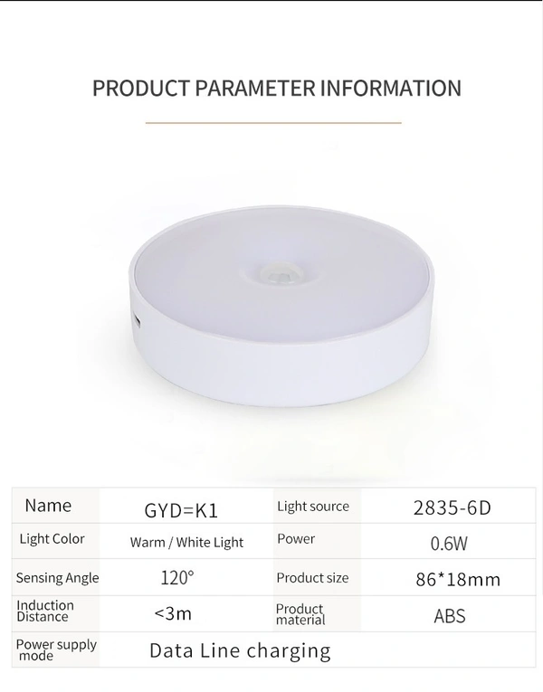 8 LED Cabinet Light with Motion Sensor – USB Rechargeable, Magnetic Mount