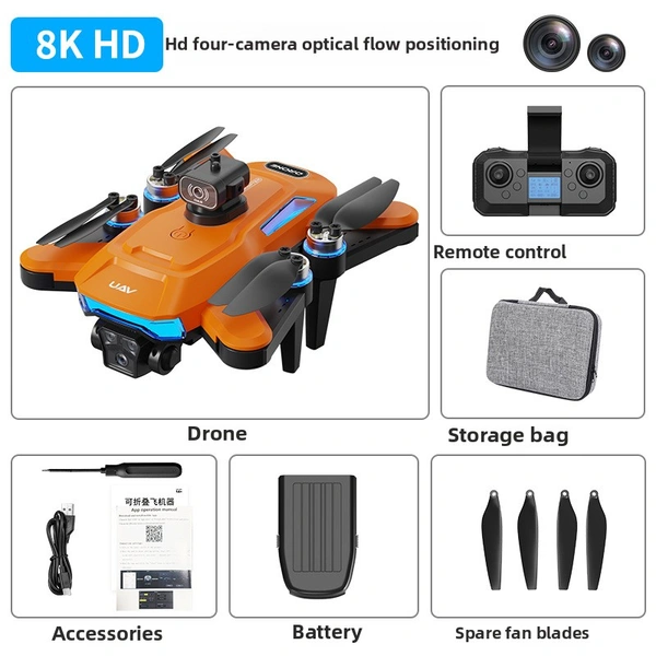 W3 Max Drone with Intelligent Obstacle Avoidance, EIS HD Camera, Brushless Motor, and 360° Rolling