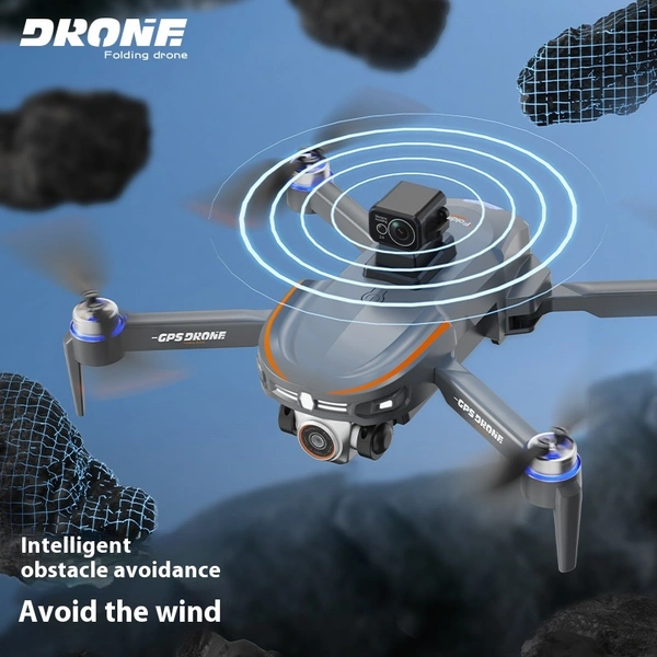 S28 GPS Brushless Drone with EIS HD Camera, Intelligent Obstacle Avoidance, and 360° Flip Stunt – Triple Camera, Long Battery, LED Lights