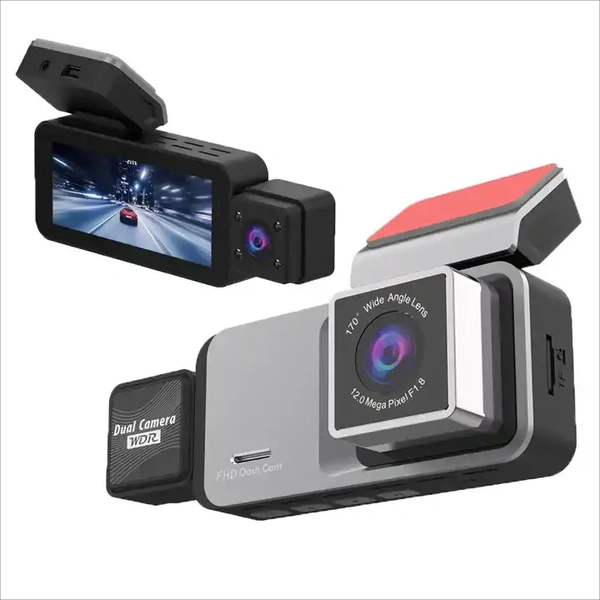 ES80 3 Lens WiFi Dash Cam | Touchscreen Display, Full HD Front, Rear & Interior Recording