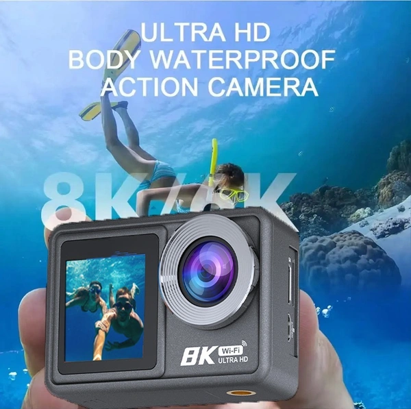  8K Ultra HD Action Camera | Waterproof, 170° Wide Angle, WiFi, Touchscreen, 6K/8K Video, Sports & Vlogging