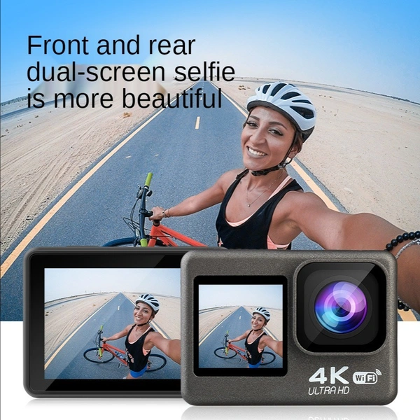 Q60AR 4K WiFi Action Camera | Waterproof, Wide-Angle, Touchscreen, Sports, Bike & Travel Vlogging Cam