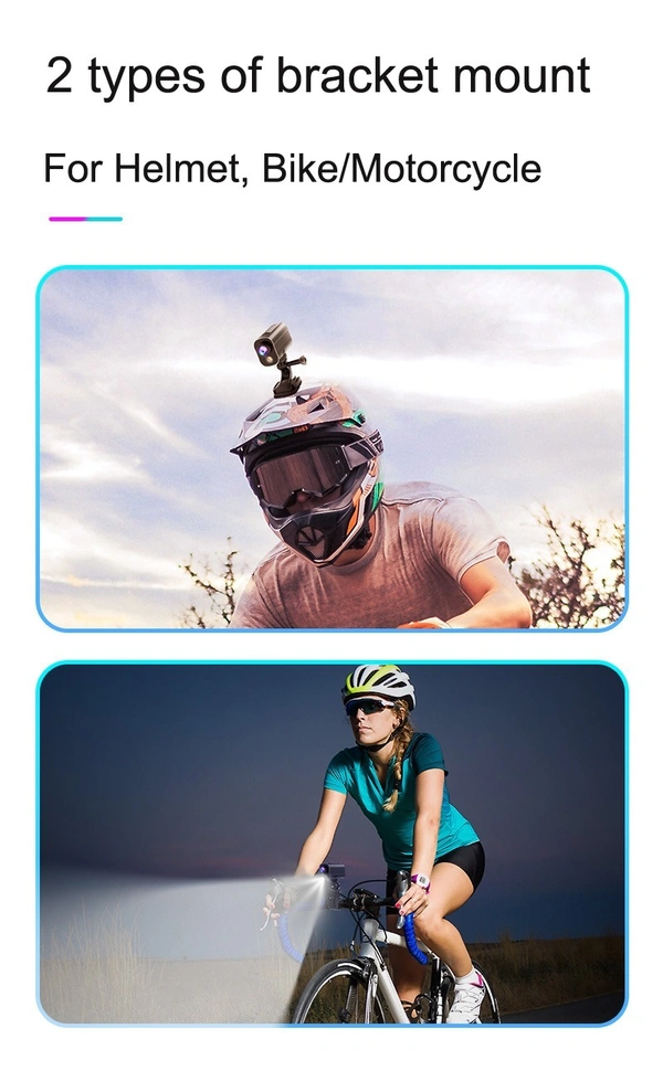 M101 5K Waterproof Riding Action Camera | Dual Lens, Wide Angle, WiFi, Sports & Helmet Cam