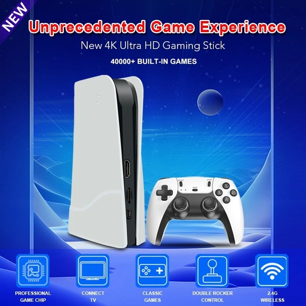RS5 Game box| 46,000+ Classic Games | 2 Wireless Controllers | 4K HDMI Plug & Play