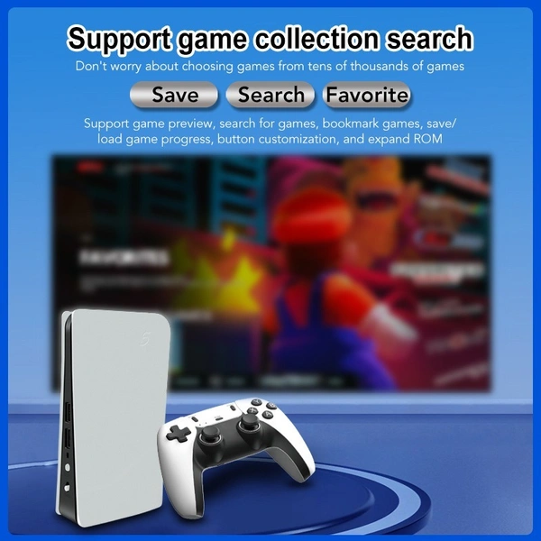 RS5 Game box| 46,000+ Classic Games | 2 Wireless Controllers | 4K HDMI Plug & Play