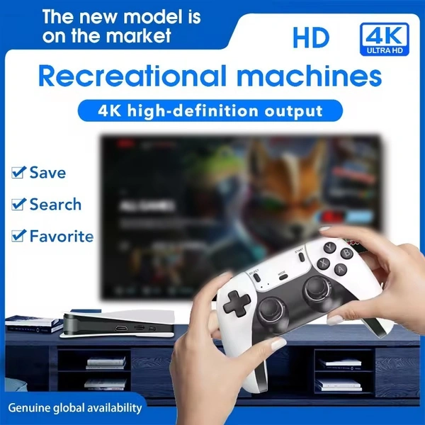 RS5 Game box| 46,000+ Classic Games | 2 Wireless Controllers | 4K HDMI Plug & Play