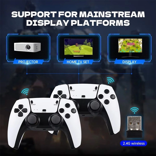 M15 Plus 4K Game Stick | 64GB | 10,000+ Classic Games | Dual Wireless Controllers | Plug & Play Console