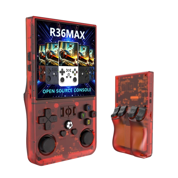 R36 Max 4-Inch Handheld Game Console | 30,000+ Games | 4000mAh Battery | 4K Display Support | Dual SD Card