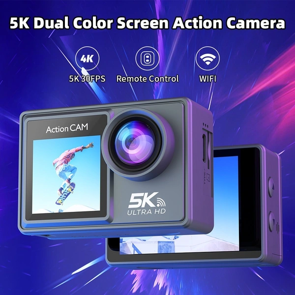 M60TRW 5K Waterproof Action Camera | Wide Angle Vlogging & Motorcycle Cam | Touchscreen