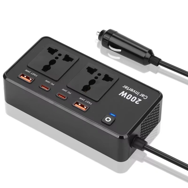 Car Power Inverter 12V/24V to 230V AC | Portable Car Converter for Laptops, Mobiles & Appliances