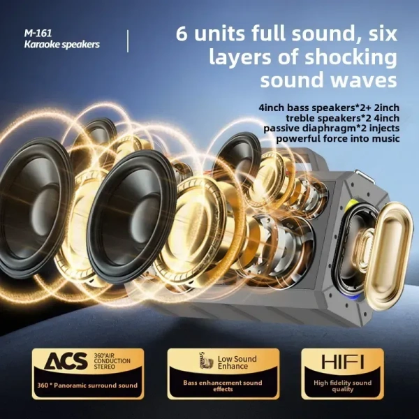 K-Rain Portable Bluetooth Wireless Speaker | Powerful Sound, Built-in Mic, USB & TF Card Support