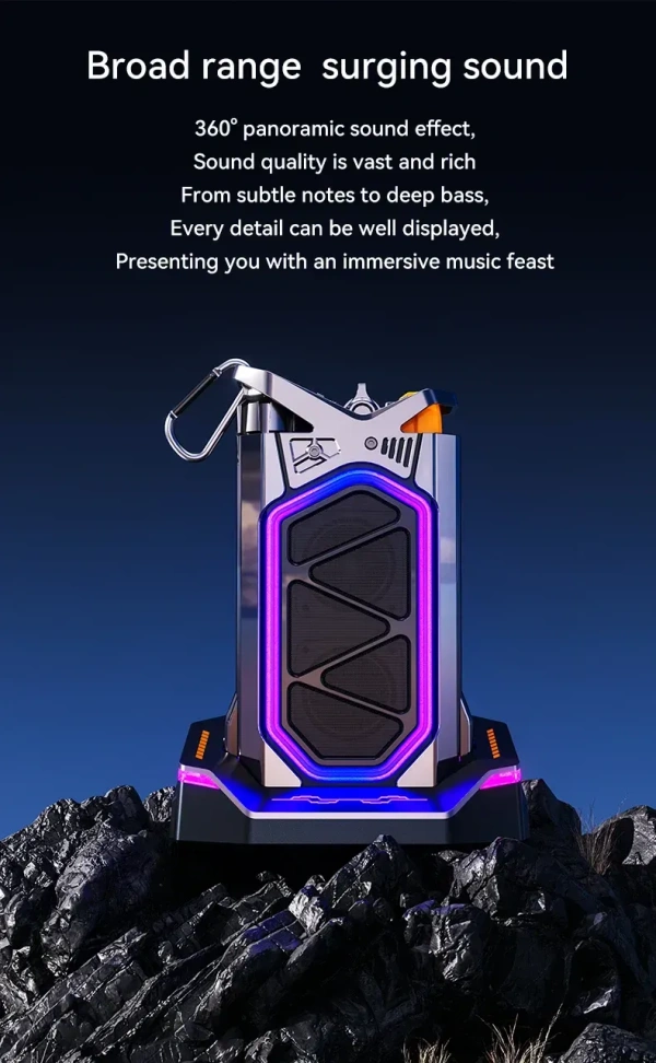 GQ18 Portable Bluetooth Wireless Speaker | 20W Stereo Sound, RGB Lights, 3100mAh Battery, TWS Pairing & IPX5 Waterproof