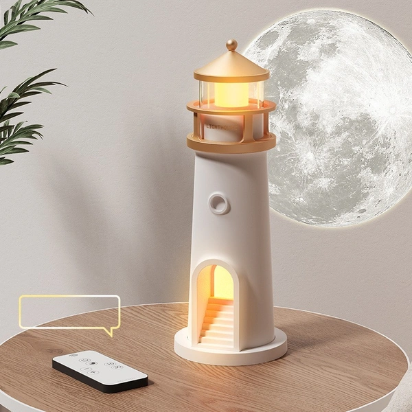 Moon Projection Lighthouse Night Light with Remote Control | Starry Sky & Moon Lamp for Bedroom & Home Décor