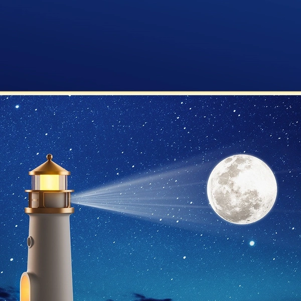 Moon Projection Lighthouse Night Light with Remote Control | Starry Sky & Moon Lamp for Bedroom & Home Décor
