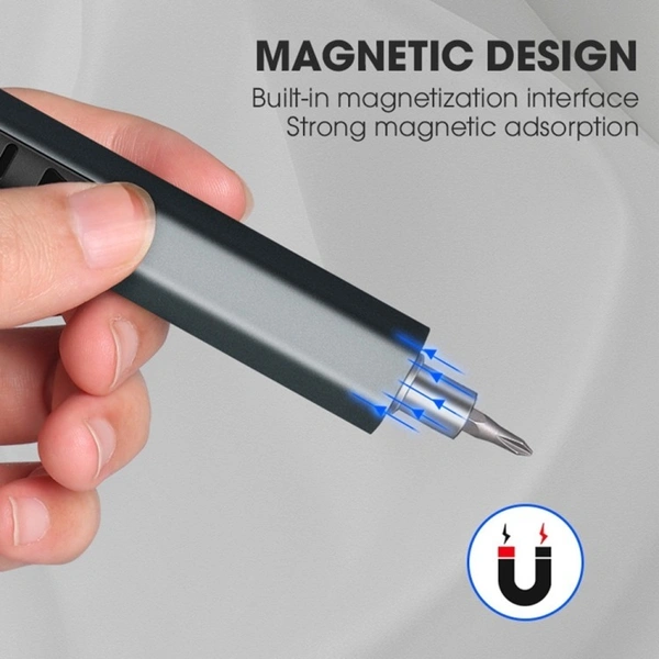 K01 2-in-1 Electric & Manual Screwdriver Set | 13 Bits, Type-C Rechargeable, Alloy Body