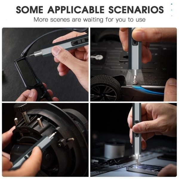 K01 2-in-1 Electric & Manual Screwdriver Set | 13 Bits, Type-C Rechargeable, Alloy Body