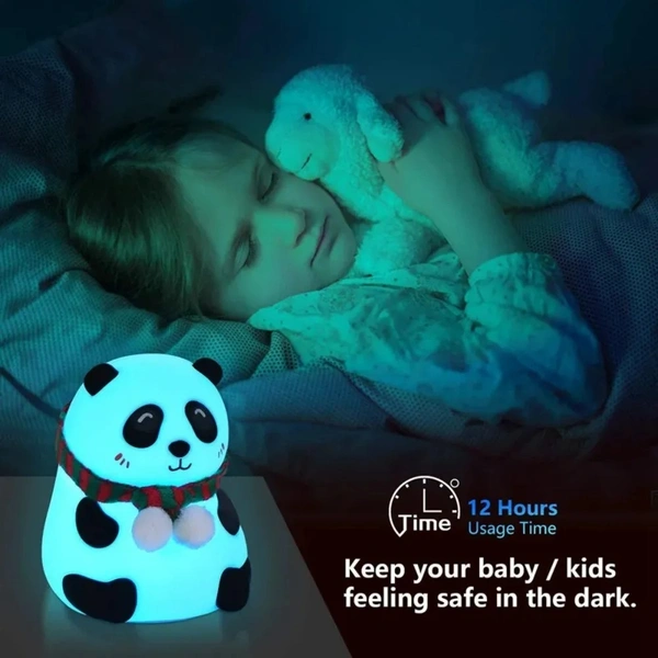 Touch Silicone Panda Night Light | Touch Control Silicone LED Lamp for Kids & Nursery