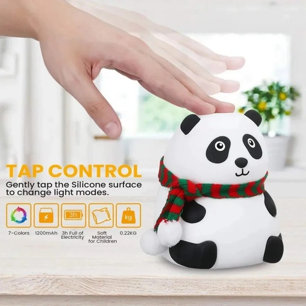 Touch Silicone Panda Night Light | Touch Control Silicone LED Lamp for Kids & Nursery