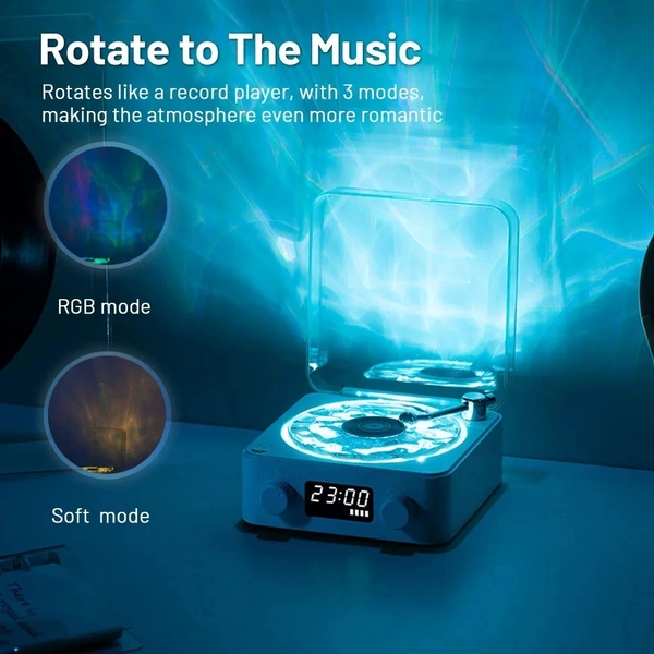 Mini Retro White Noise Bluetooth Speaker with RGB Lights, FM Radio, TF Card Support, Portable Wireless Speaker for Music & Sleep Sounds
