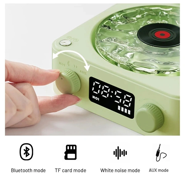 Mini Retro White Noise Bluetooth Speaker with RGB Lights, FM Radio, TF Card Support, Portable Wireless Speaker for Music & Sleep Sounds