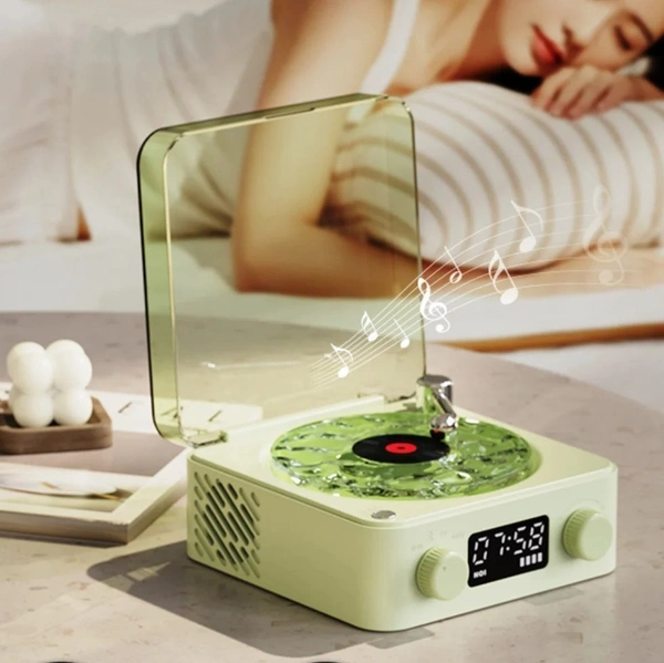 Mini Retro White Noise Bluetooth Speaker with RGB Lights, FM Radio, TF Card Support, Portable Wireless Speaker for Music & Sleep Sounds
