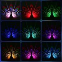 LED Peacock Projection Wall Lamp – 7-Color Peacock Night Light with Remote & USB | Romantic Ambient Decor